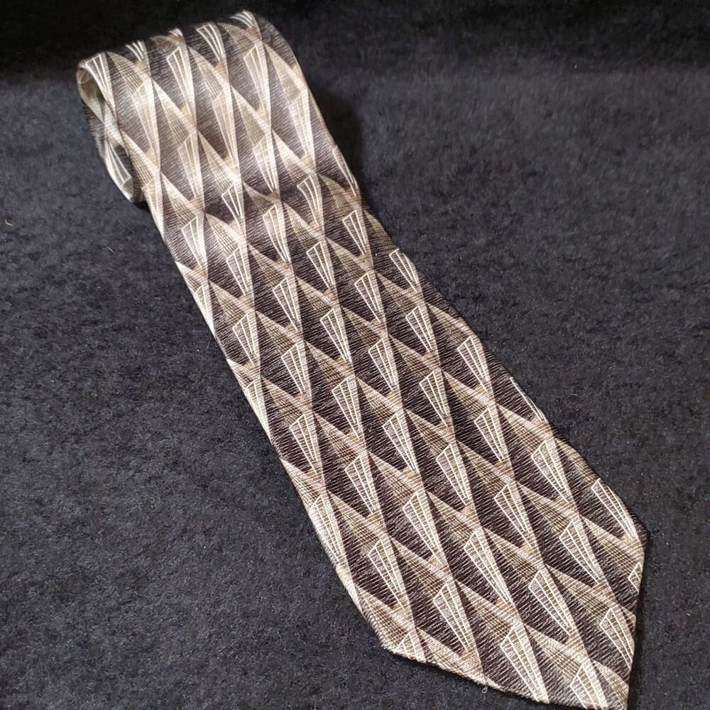Zylos George Machado Green / Cream / Tan 100% Italian Silk Men's Neck Tie